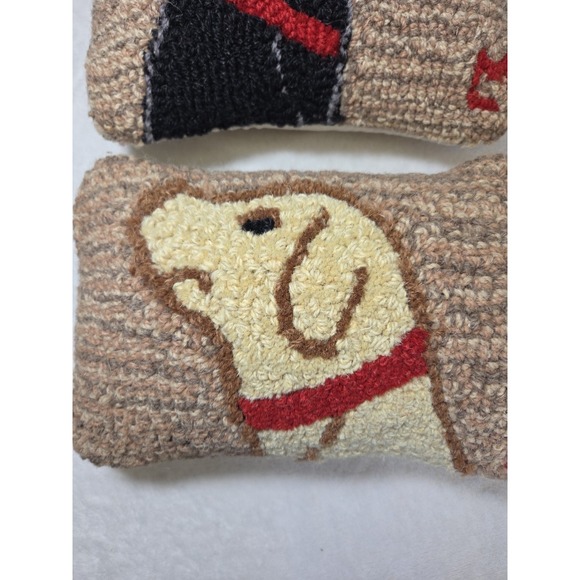 Chandler 4 Corners Begging Yellow Black Lab Wool Throw Pillows Laura Megroz 8x12 - Picture 2 of 13